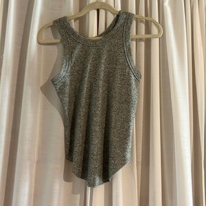 Gray basic high necked tank top
